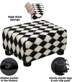 Scalebeard Small Foot Stool Ottoman Footstool with Legs Under Desk Footrest for Living Room Bedroom and Office