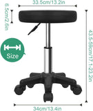 Scalebeard Round Rolling Stool Height Adjustable Stool with Wheels for Spa Salon Massage