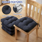 Scalebeard Chair Cushions for Dining Chairs, Kitchen Chair Cushions, Chair Pads with Ties and Non Slip Backing, Tufted Memory Foam Seat Cushion