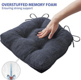 Scalebeard Chair Cushions for Dining Chairs, Kitchen Chair Cushions, Chair Pads with Ties and Non Slip Backing, Tufted Memory Foam Seat Cushion