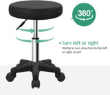 Scalebeard Round Rolling Stool Height Adjustable Stool with Wheels for Spa Salon Massage
