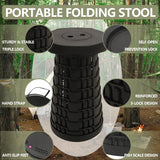 Scalebeard Collapsible Stool Chair, Upgraded Folding Stool for Adults Lightweight, Sturdy, Adjustable, Portable, Foldable Seat Sturdy Stools for Outdoor Camping Fishing Hiking Gardening BBQ