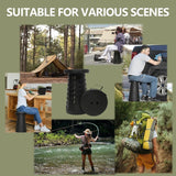 Scalebeard Collapsible Stool Chair, Upgraded Folding Stool for Adults Lightweight, Sturdy, Adjustable, Portable, Foldable Seat Sturdy Stools for Outdoor Camping Fishing Hiking Gardening BBQ