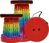 Scalebeard Collapsible Stool Chair, Upgraded Folding Stool for Adults Lightweight, Sturdy, Adjustable, Portable, Foldable Seat Sturdy Stools for Outdoor Camping Fishing Hiking Gardening BBQ