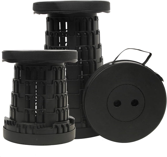 Scalebeard Collapsible Stool Chair, Upgraded Folding Stool for Adults Lightweight, Sturdy, Adjustable, Portable, Foldable Seat Sturdy Stools for Outdoor Camping Fishing Hiking Gardening BBQ