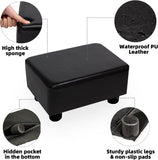 Scalebeard Small Foot Stool Ottoman Footstool with Legs Under Desk Footrest for Living Room Bedroom and Office