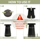 Scalebeard Collapsible Stool Chair, Upgraded Folding Stool for Adults Lightweight, Sturdy, Adjustable, Portable, Foldable Seat Sturdy Stools for Outdoor Camping Fishing Hiking Gardening BBQ