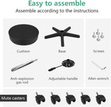 Scalebeard Round Rolling Stool Height Adjustable Stool with Wheels for Spa Salon Massage