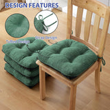 Scalebeard Chair Cushions for Dining Chairs, Kitchen Chair Cushions, Chair Pads with Ties and Non Slip Backing, Tufted Memory Foam Seat Cushion