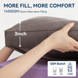 Scalebeard Dual Layer 5 Inch Memory Foam Mattress Topper King Size, 2 Inch Gel Memory Foam Plus 3 Inch 1450 GSM Down Alternative Quilted Pillow Top Mattress Pad Cover,Dark Gray,King Size With Set of 2 Pillows