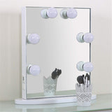 Toyswill Hollywood Lighted Vanity Makeup Mirror, Light-up Frameless Dressing Table Cosmetic Mirror with 6 Dimmable Bulbs