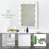Toyswill Large Vanity Mirror with Lights 23.6" x 31.5" LED Lighted Vanity Mirrors Hollywood Makeup Mirror with Dimmer White Desk or Wall Mounted, Dimmable Bulbs Included