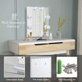 Toyswill Hollywood Lighted Vanity Makeup Mirror, Light-up Frameless Dressing Table Cosmetic Mirror with 6 Dimmable Bulbs