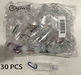 Toyswill 30pcs Clear Refillable Keychain Bottles with Flip Cap, Plastic Leakproof Containers Portable Squeeze Empty Bottle for Travel School Outdoor Trip Camping