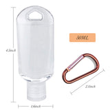 Toyswill 30pcs Clear Refillable Keychain Bottles with Flip Cap, Plastic Leakproof Containers Portable Squeeze Empty Bottle for Travel School Outdoor Trip Camping