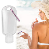 Toyswill 30pcs Clear Refillable Keychain Bottles with Flip Cap, Plastic Leakproof Containers Portable Squeeze Empty Bottle for Travel School Outdoor Trip Camping