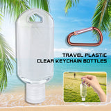 Toyswill 30pcs Clear Refillable Keychain Bottles with Flip Cap, Plastic Leakproof Containers Portable Squeeze Empty Bottle for Travel School Outdoor Trip Camping