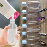 Toyswill 50pcs Clear Refillable Keychain Bottles with Flip Cap, Plastic Leakproof Containers Portable Squeeze Empty Bottle for Travel School Outdoor Trip Camping