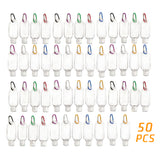 Toyswill 50pcs Clear Refillable Keychain Bottles with Flip Cap, Plastic Leakproof Containers Portable Squeeze Empty Bottle for Travel School Outdoor Trip Camping